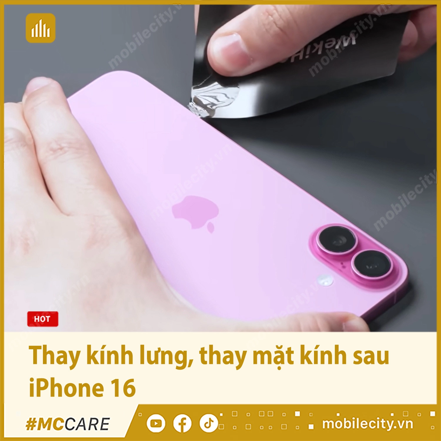 Sửa iPhone 16Sửa iPhone 16, thay nắp lưng