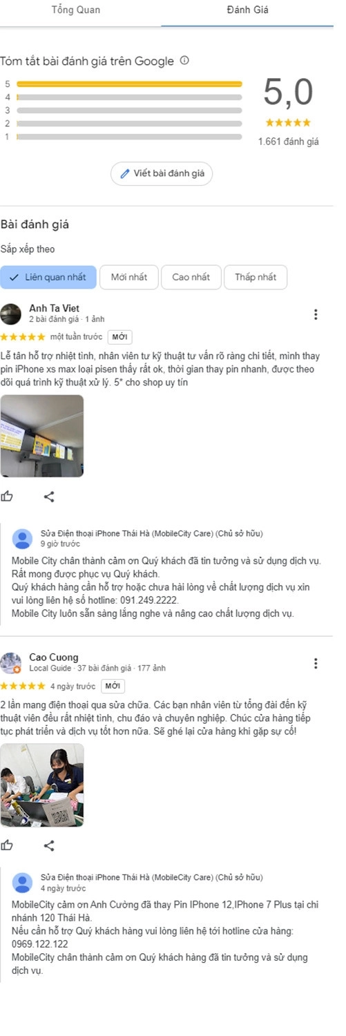 Thay Camera iPhone 16 Pro, đánh giá của khách hàng