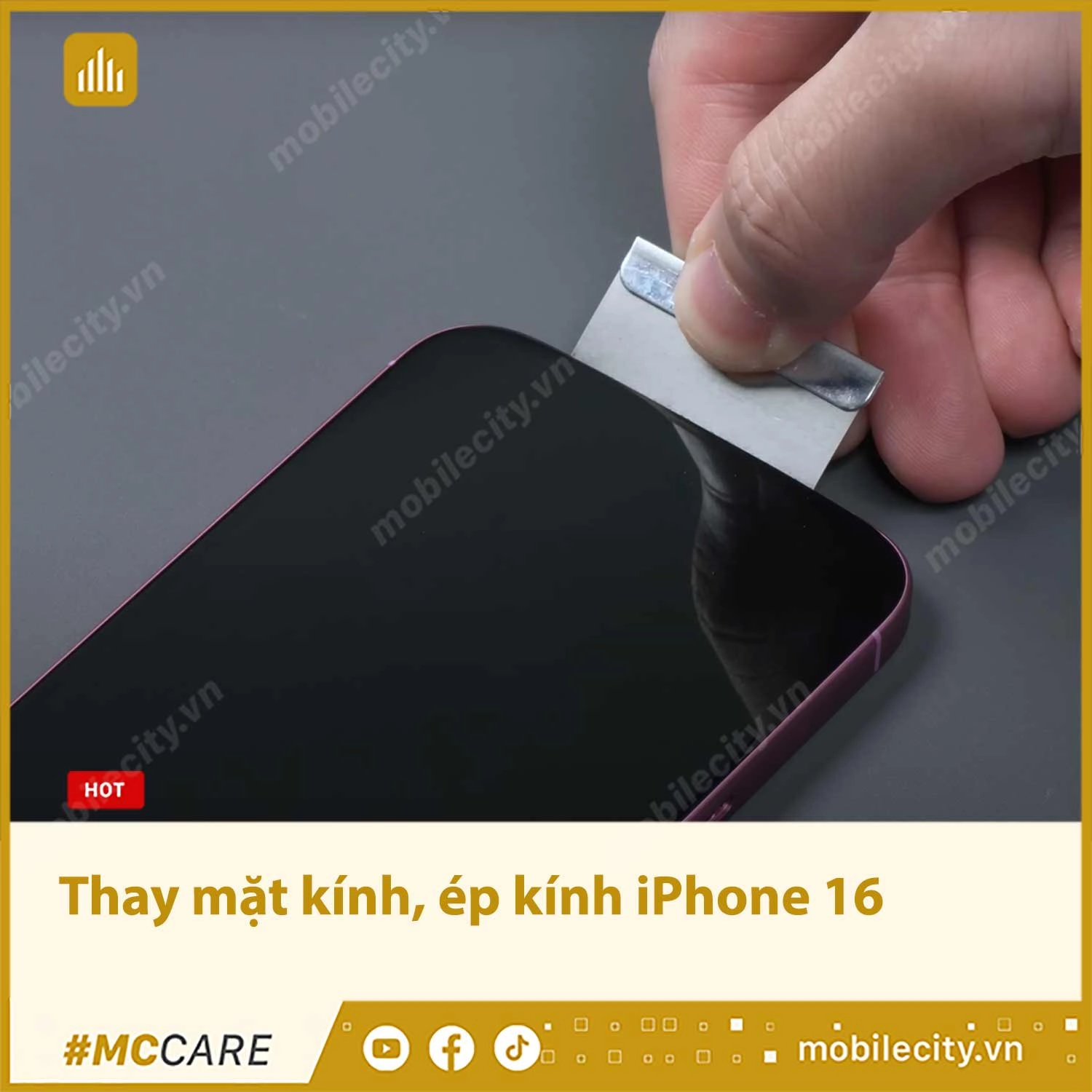 Thay mặt kính, ép kính iPhone 16