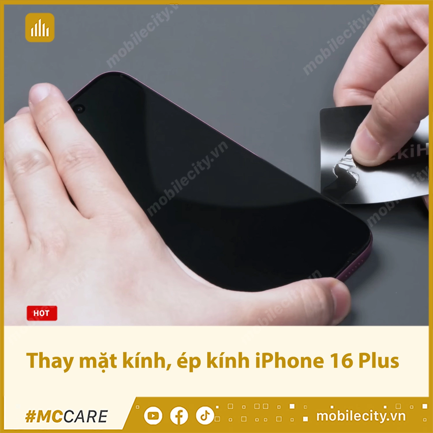 Thay mặt kính, ép kính iPhone 16 Plus