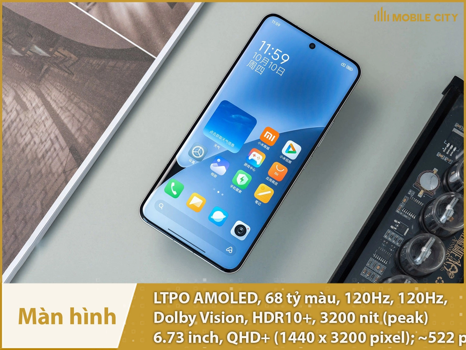 Màn hình LTPO AMOLED 68 tỷ màu, 120Hz, 2K siêu nét