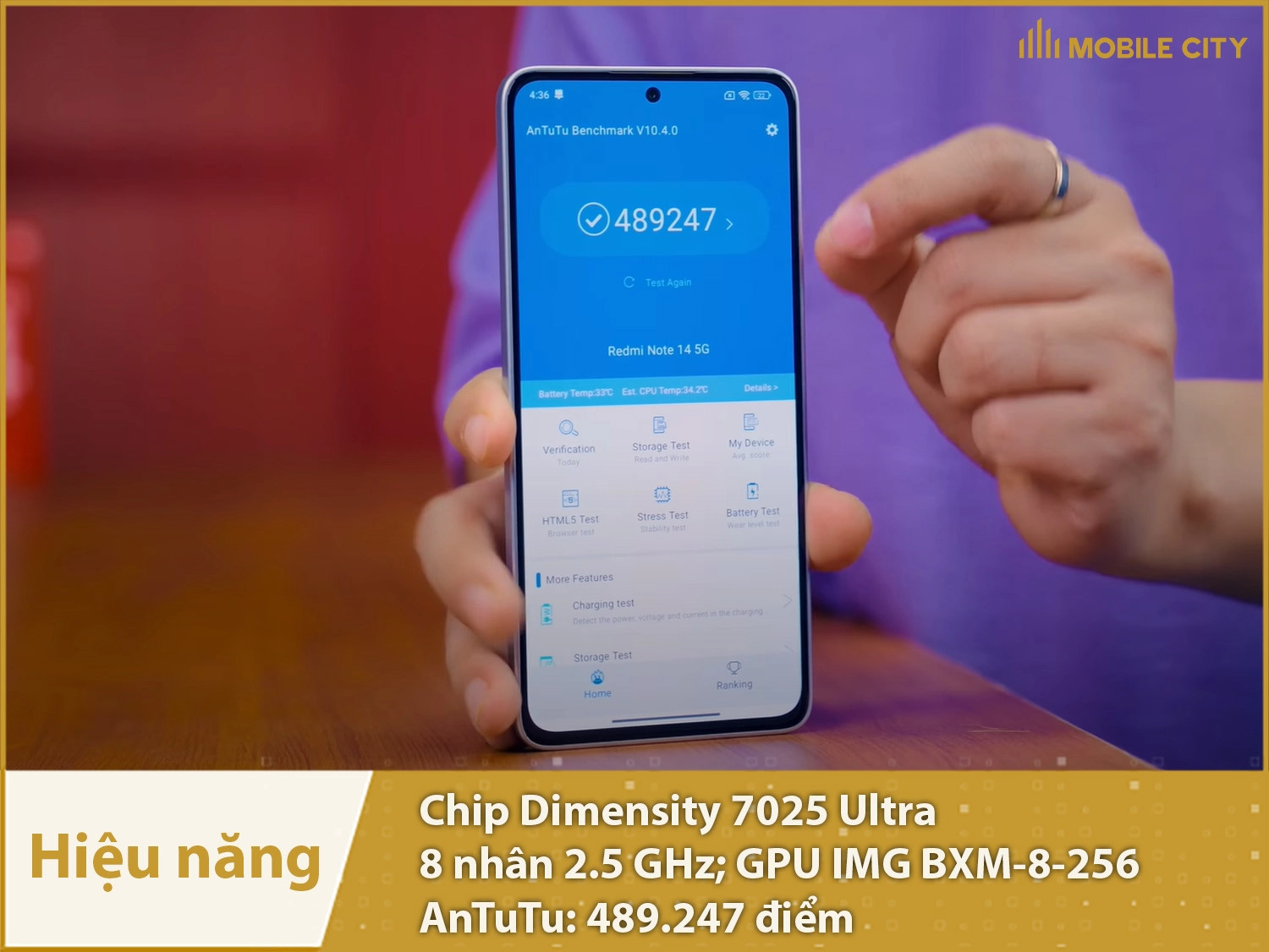 REDMI Note 14 5G có hiệu năng khá mạnh mẽ