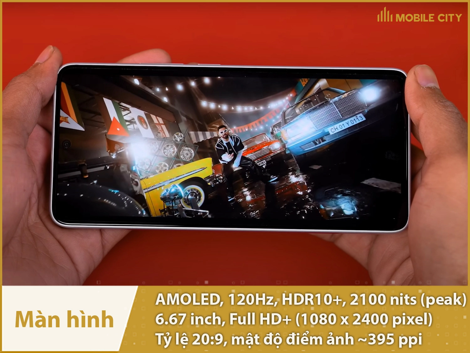 Màn hình AMOLED 120Hz, độ sáng 2100nit