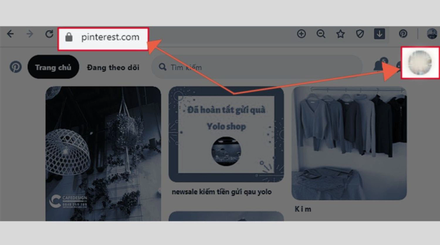 Truy cập trang web Pinterest > Đăng nhập tài khoản