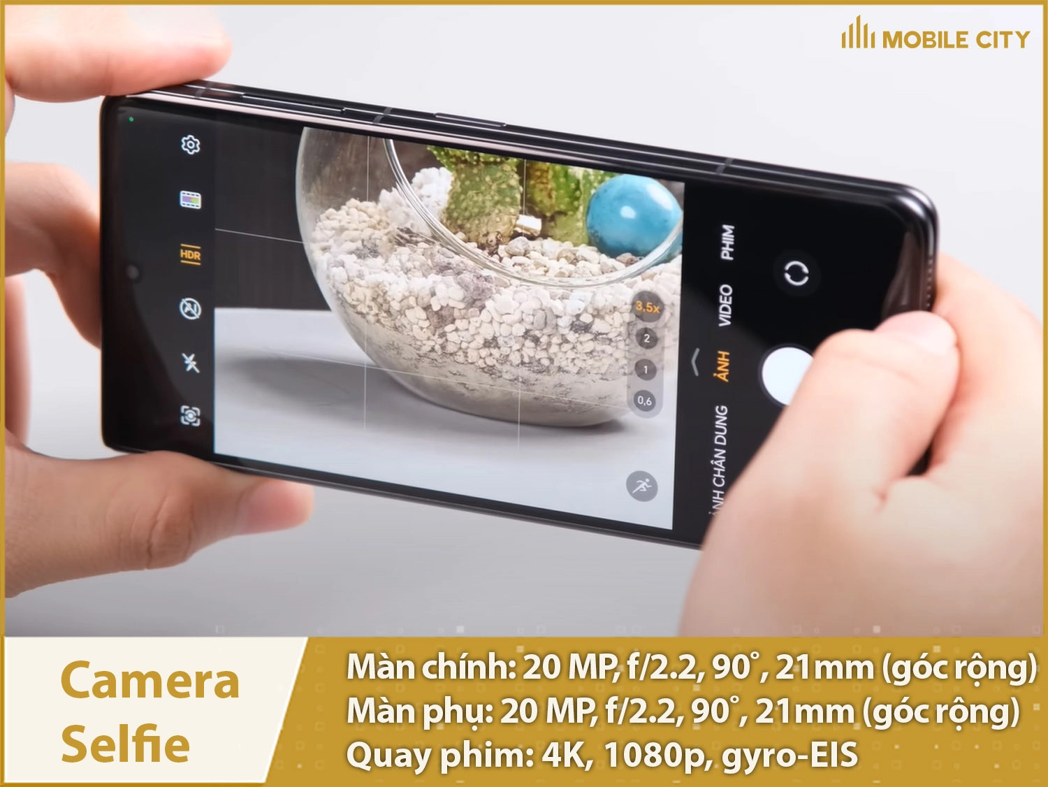 Camera selfie 20MP + 20MP; Quay phim 4K