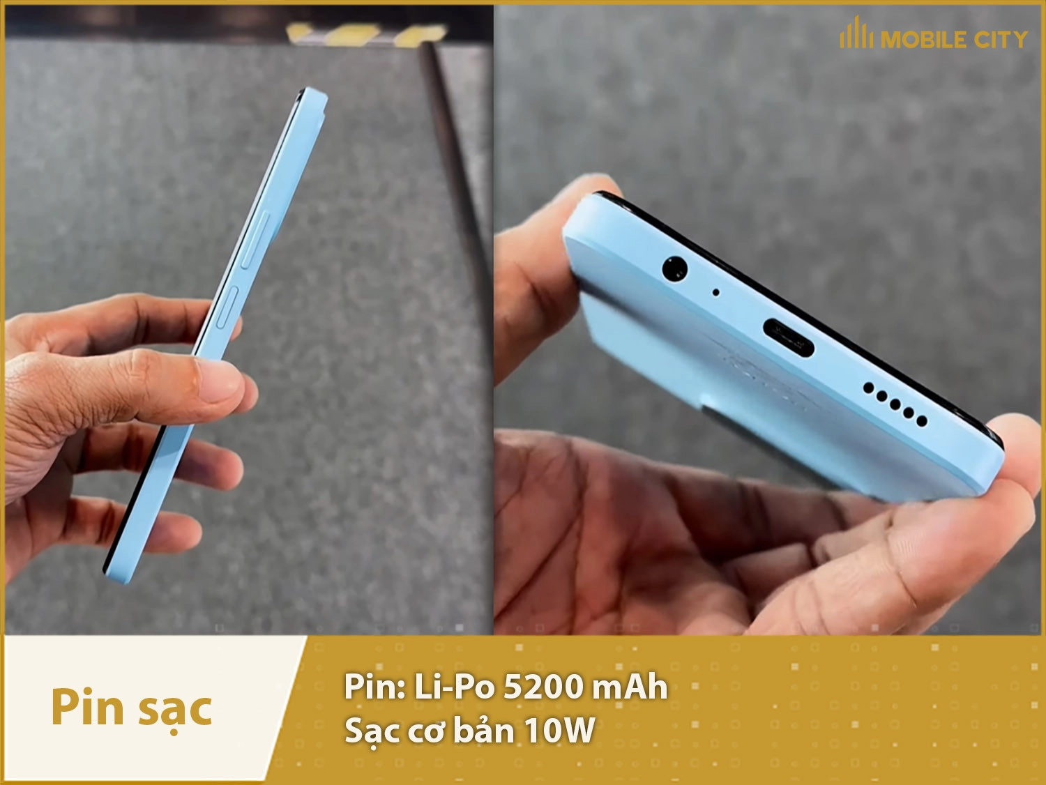 Pin dung lượng khủng 5200mAh sử dụng lâu dài