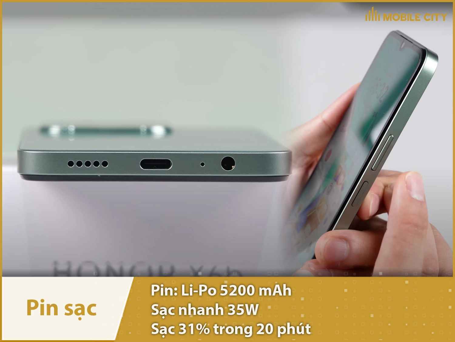 Thời lượng pin lâu dài với 5200mAh & Sạc nhanh 35W