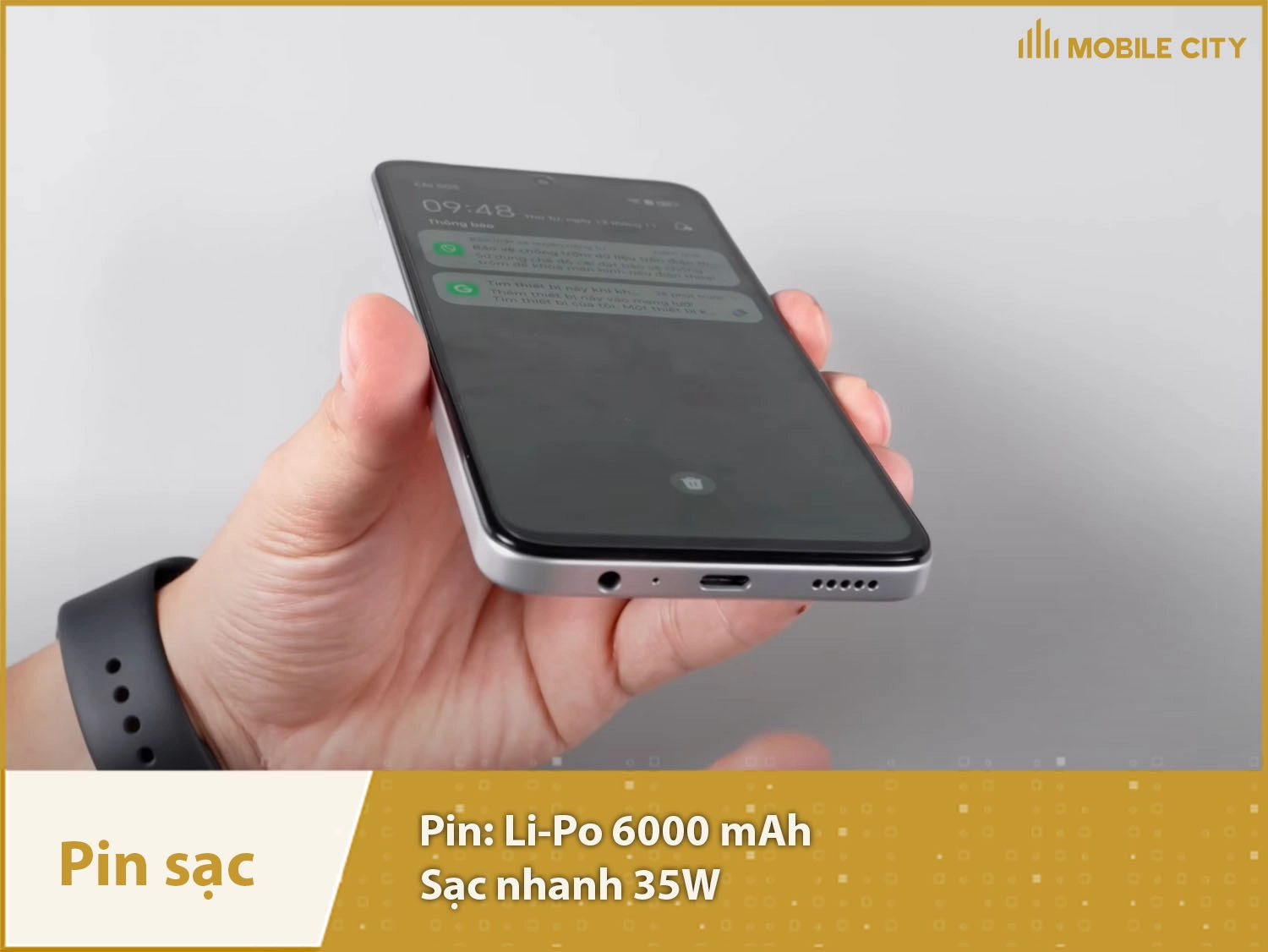 Viên pin khủng 6000mAh & Sạc nhanh 35W