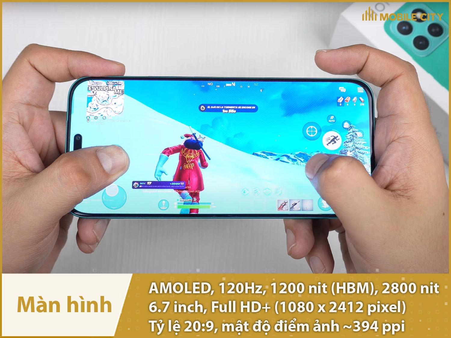 Màn hình Honor X8c là AMOLED 120Hz, 6,7 inch Full HD+, độ sáng 2800nit