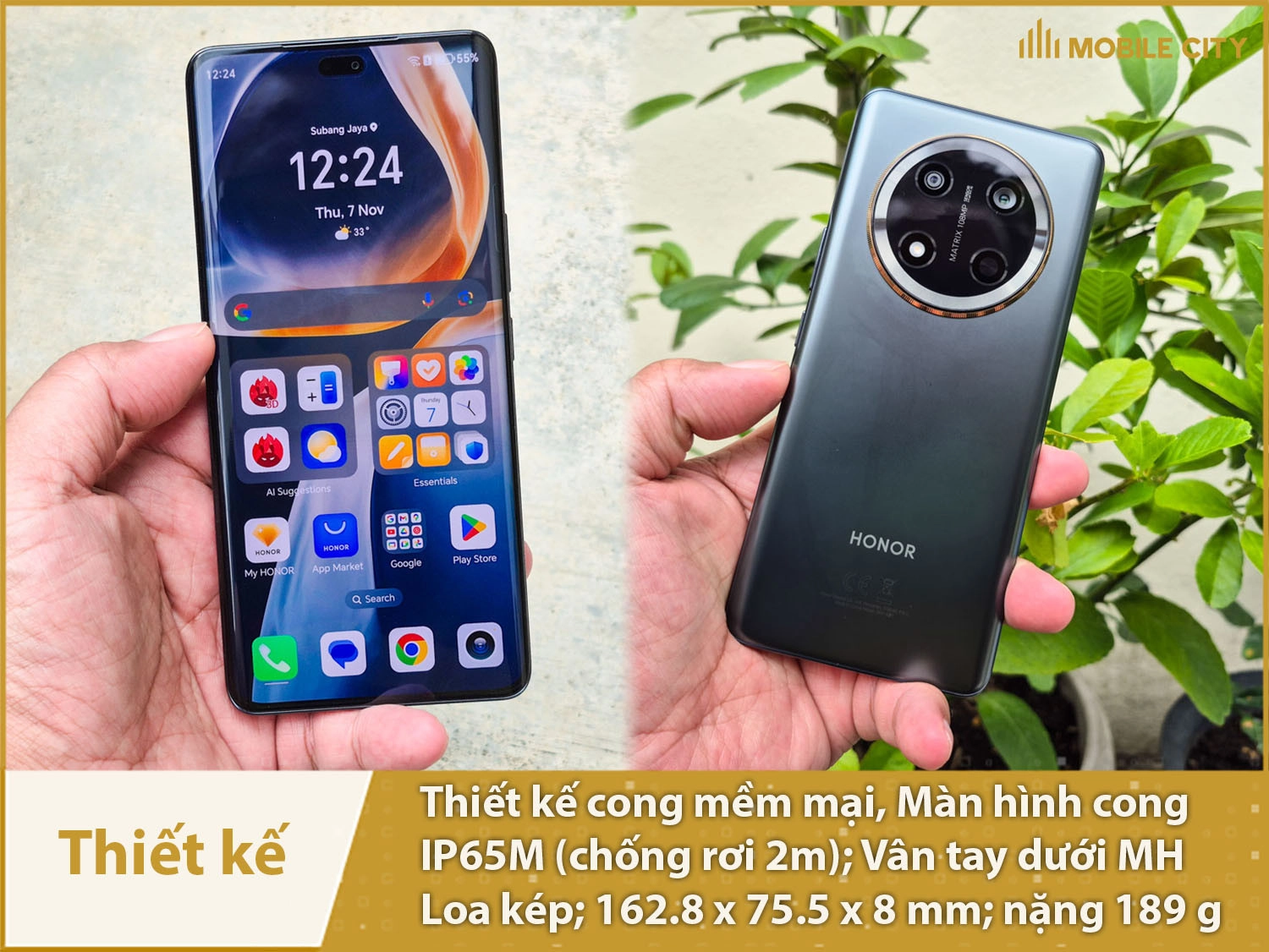 Thiết kế bo cong mềm mại, IP65M