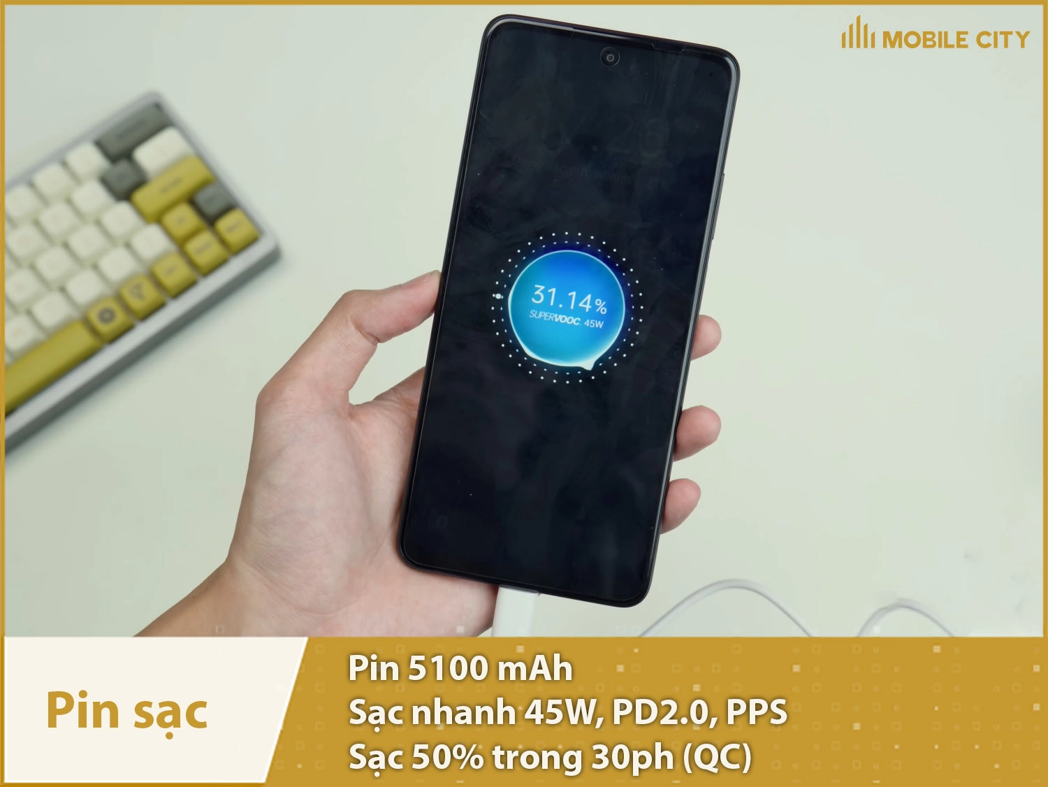 Pin lớn 5100mAh & Sạc nhanh 45W