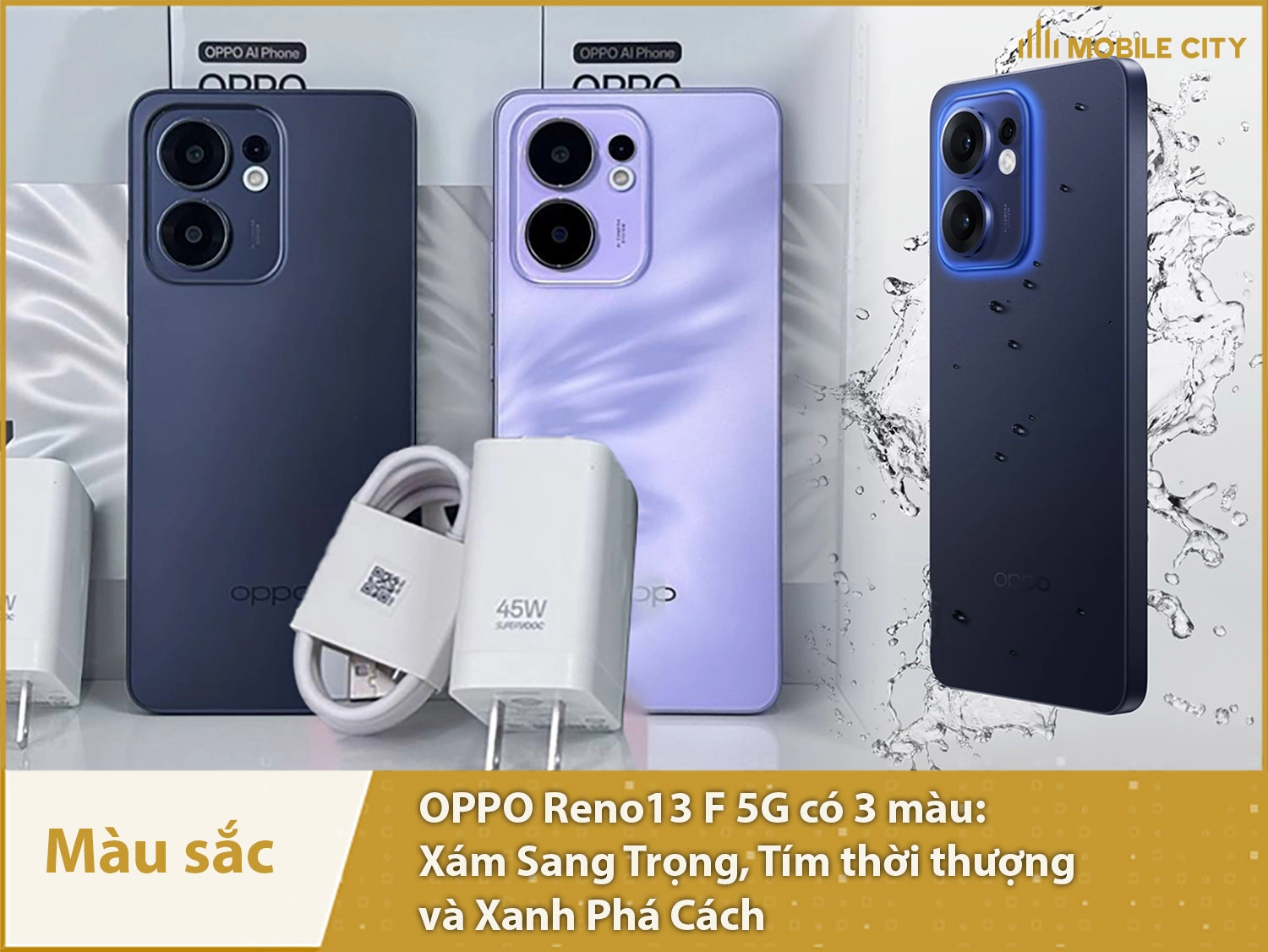 Reno13 F 5G có 3 màu sắc