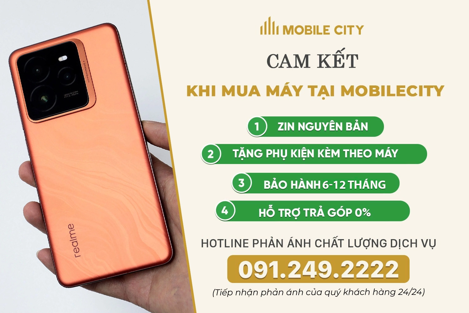 Cam kết mua Realme GT7 Pro cũ tại MobileCity