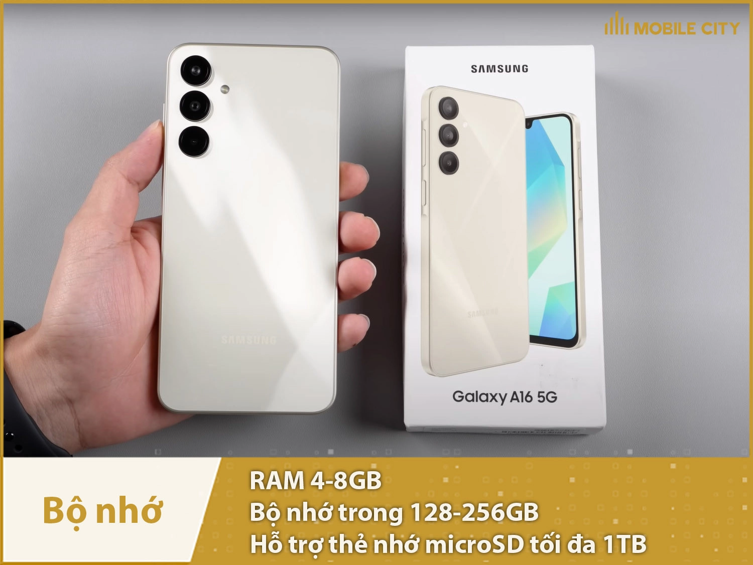 Samsung A16 5G có RAM 4-8GB & Bộ nhớ trong 128-256GB