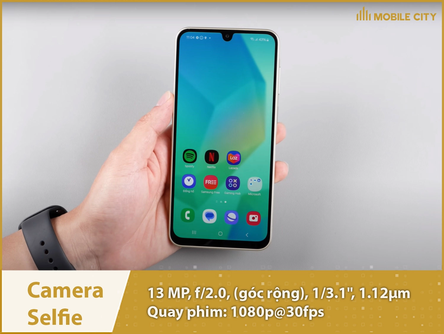 Galaxy A16 5G có Camera selfie 13MP; Quay phim 1080p