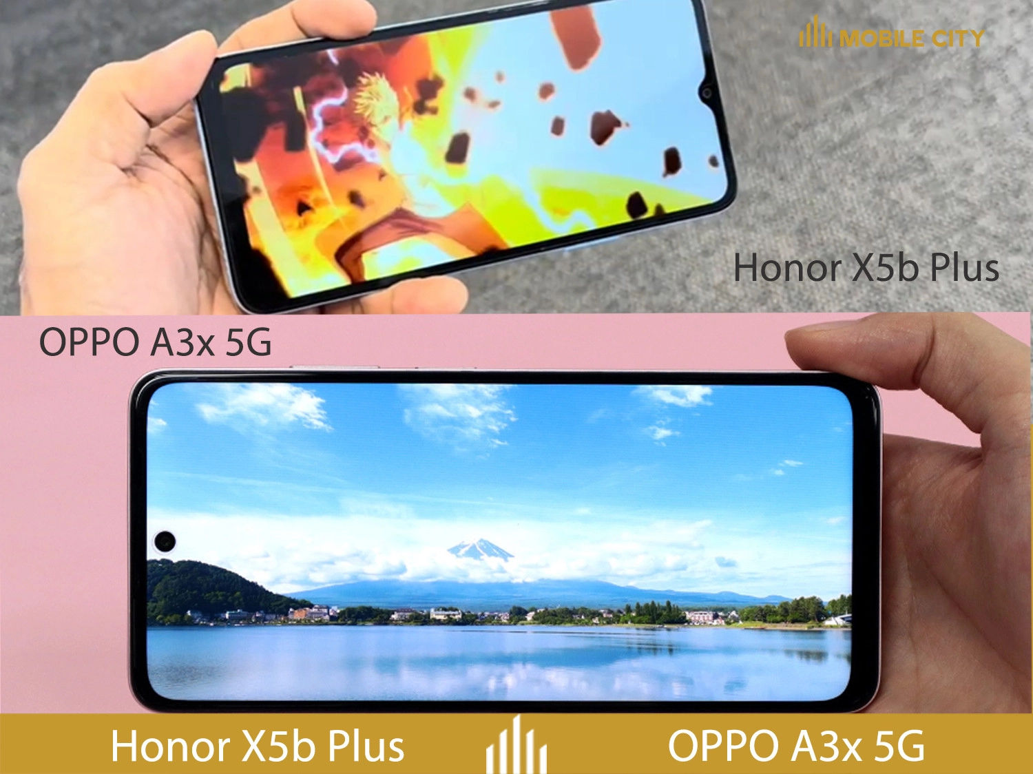 So sánh màn hình Honor X5b Plus vs OPPO A3x 5G