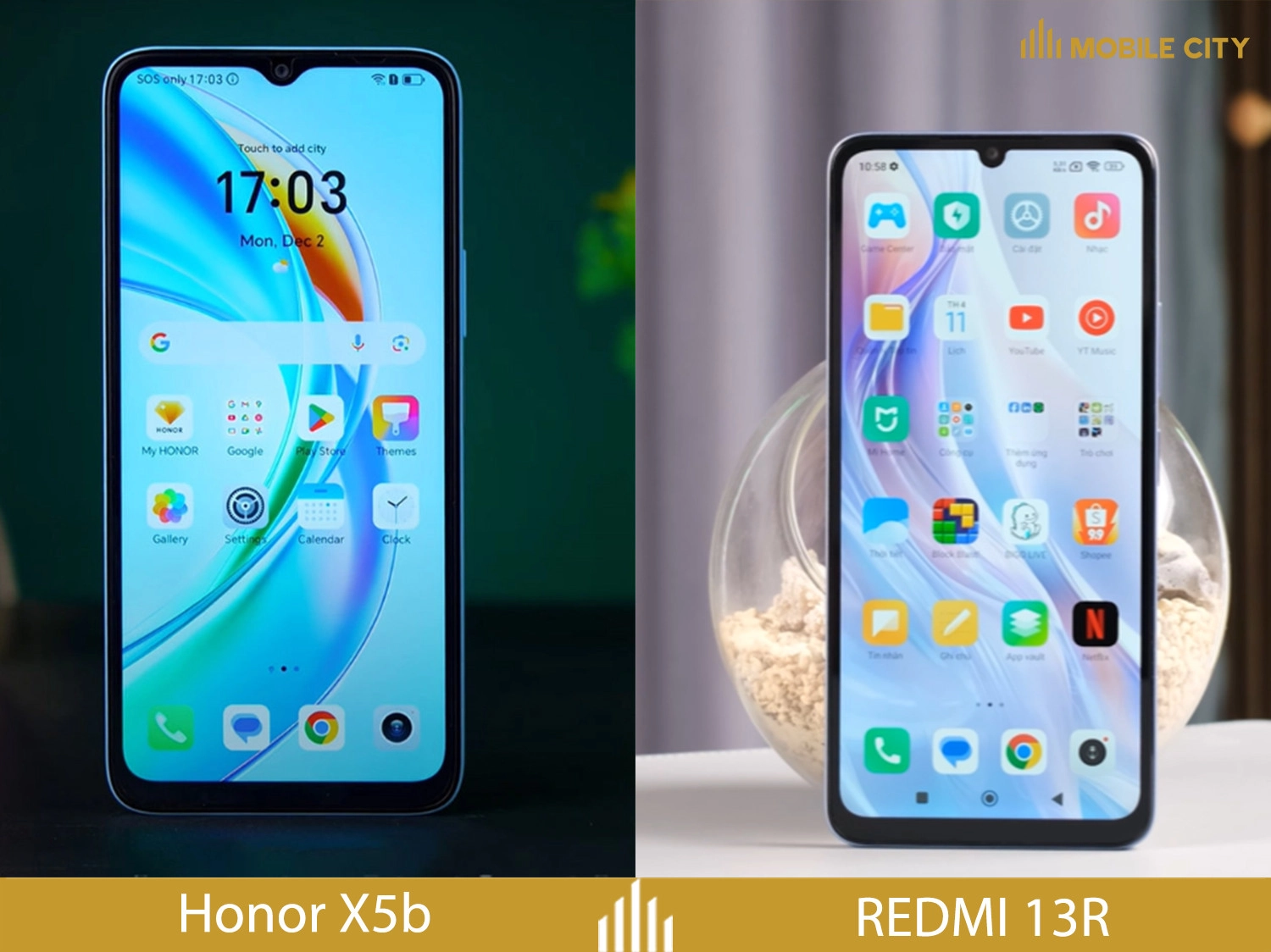 Màn hình REDMI 13R có kích thước nhỉnh hơn