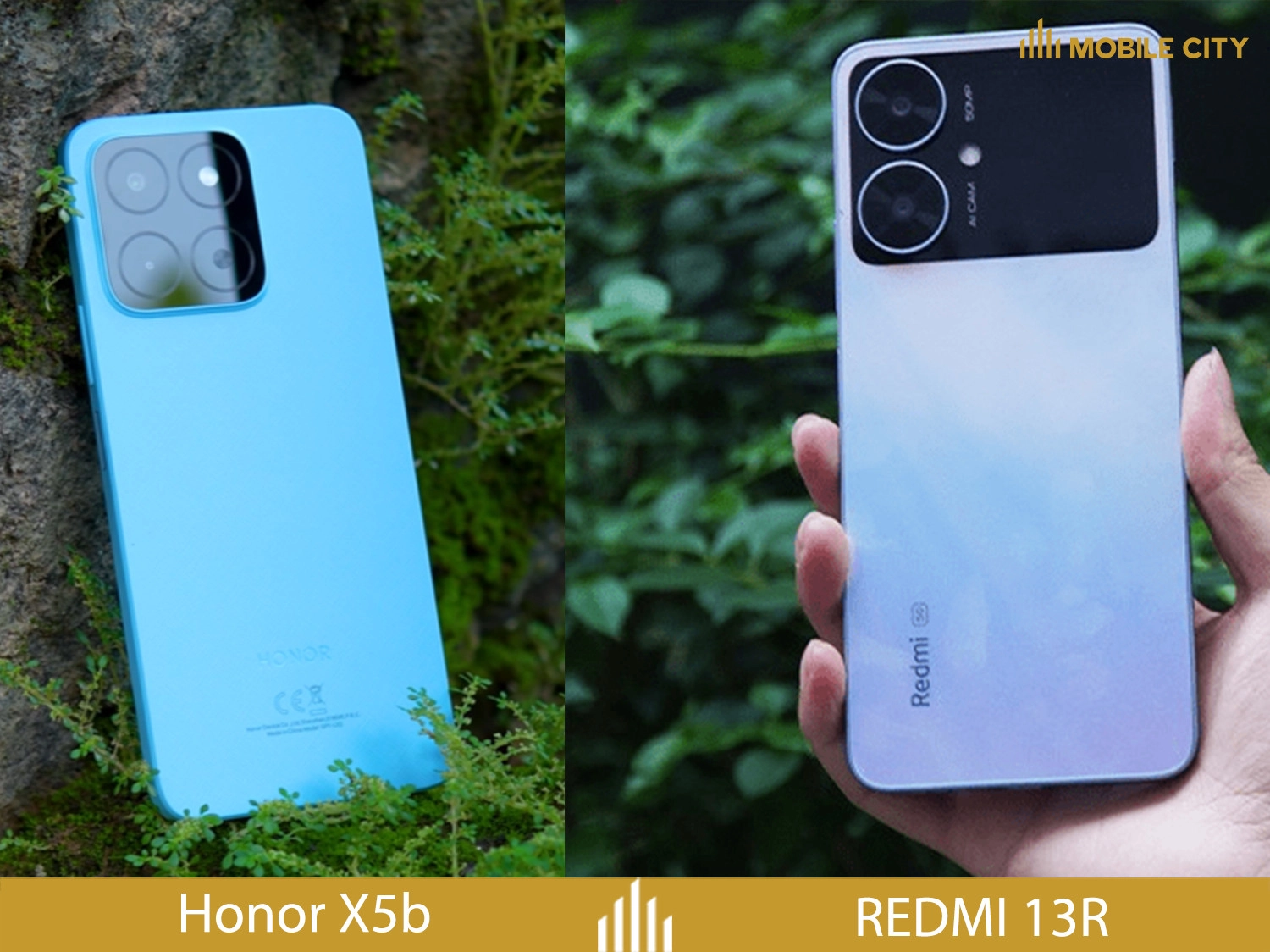 So sánh thiết kế Honor X5b vs REDMI 13R