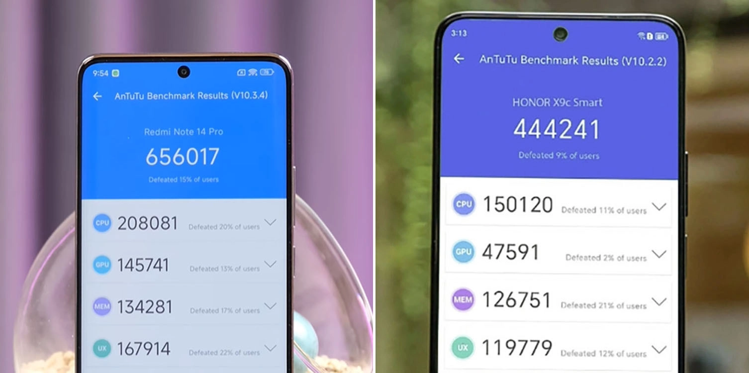 So sánh Honor X9C Smart vs REDMI Note 14 Pro Chính hãng: Hiệu năng