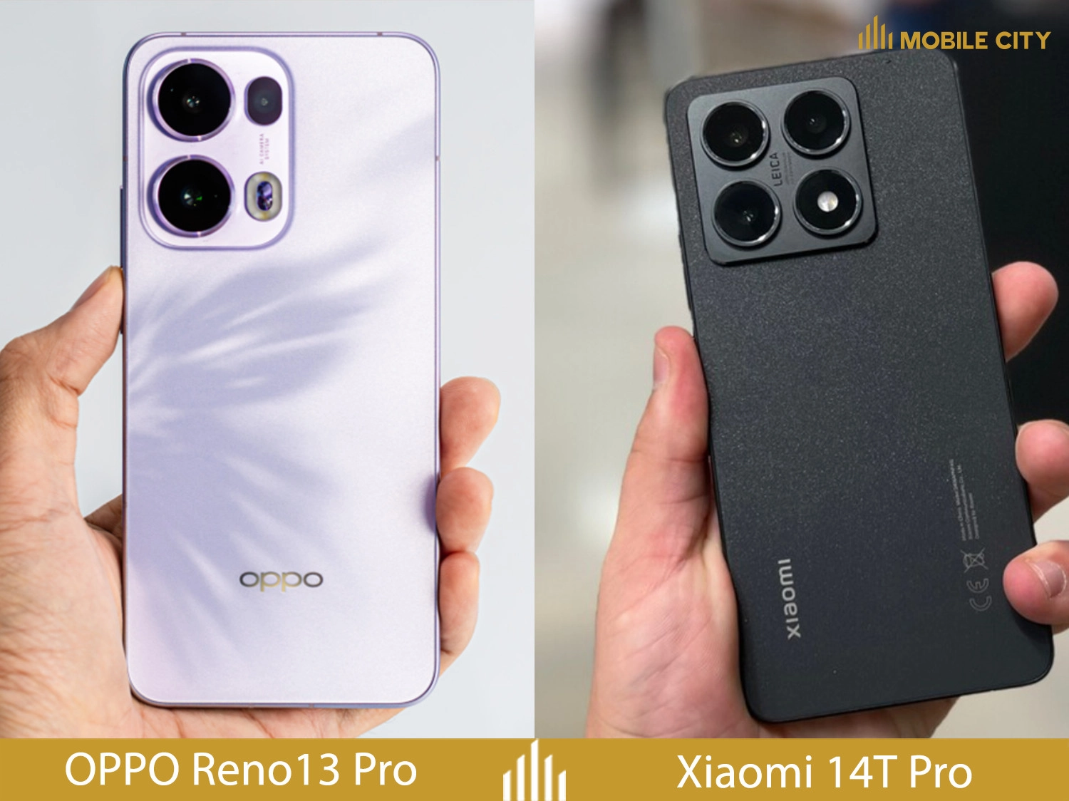 So sánh thiết kế OPPO Reno13 Pro vs Xiaomi 14T Pro