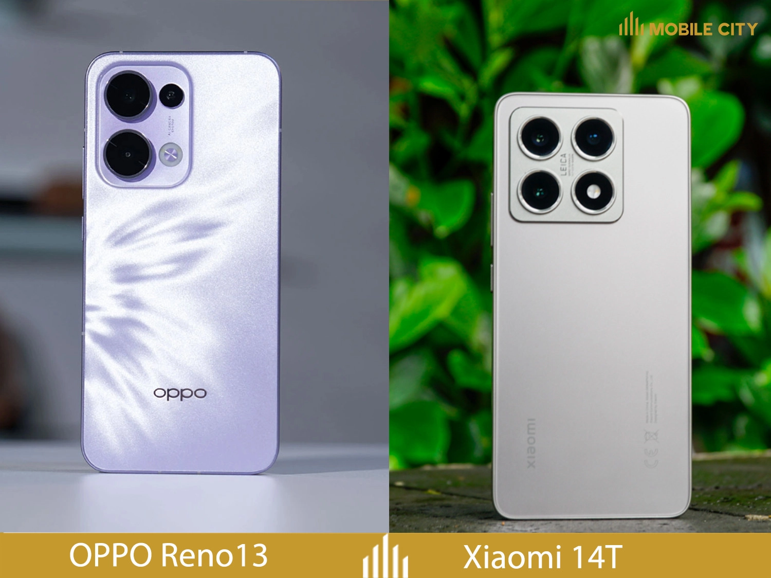 So sánh thiết kế OPPO Reno13 vs Xiaomi 14T