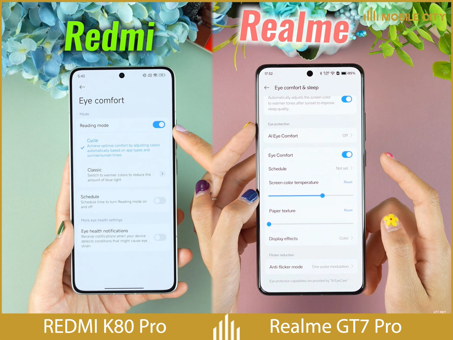 So sánh REDMI K80 Pro vs Realme GT7 Pro