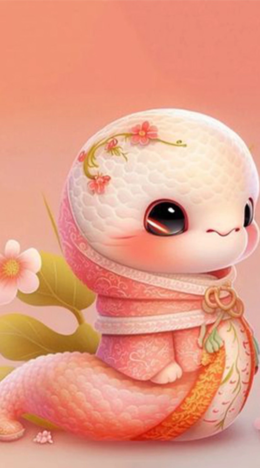 Rắn hồng phiên bản chibi