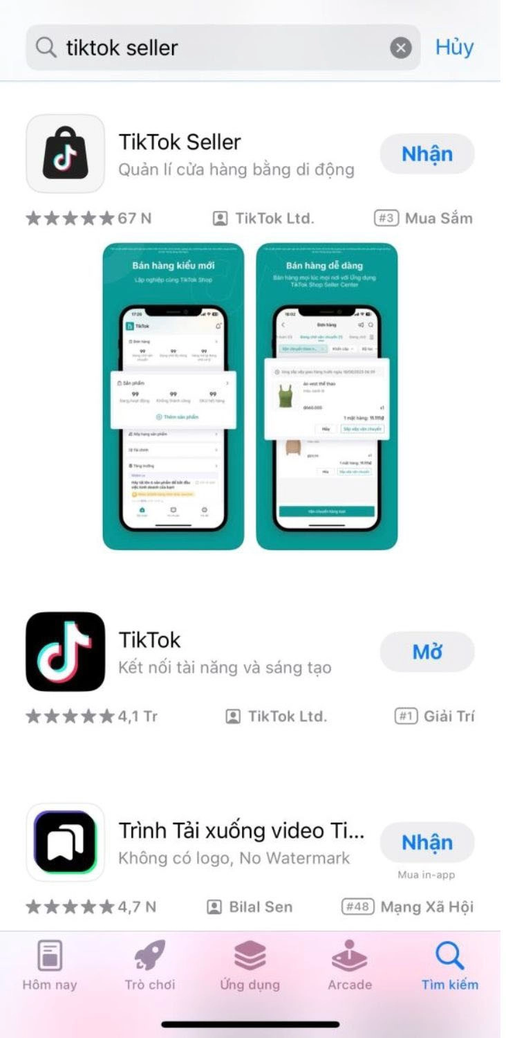 Truy cập TikTok Seller