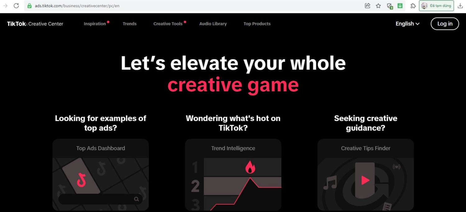 Truy cập trang web TikTok Creator Center