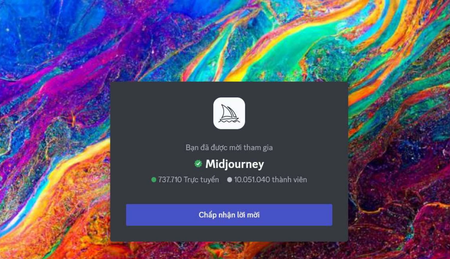 Truy cập vào cộng đồng Midjourney 