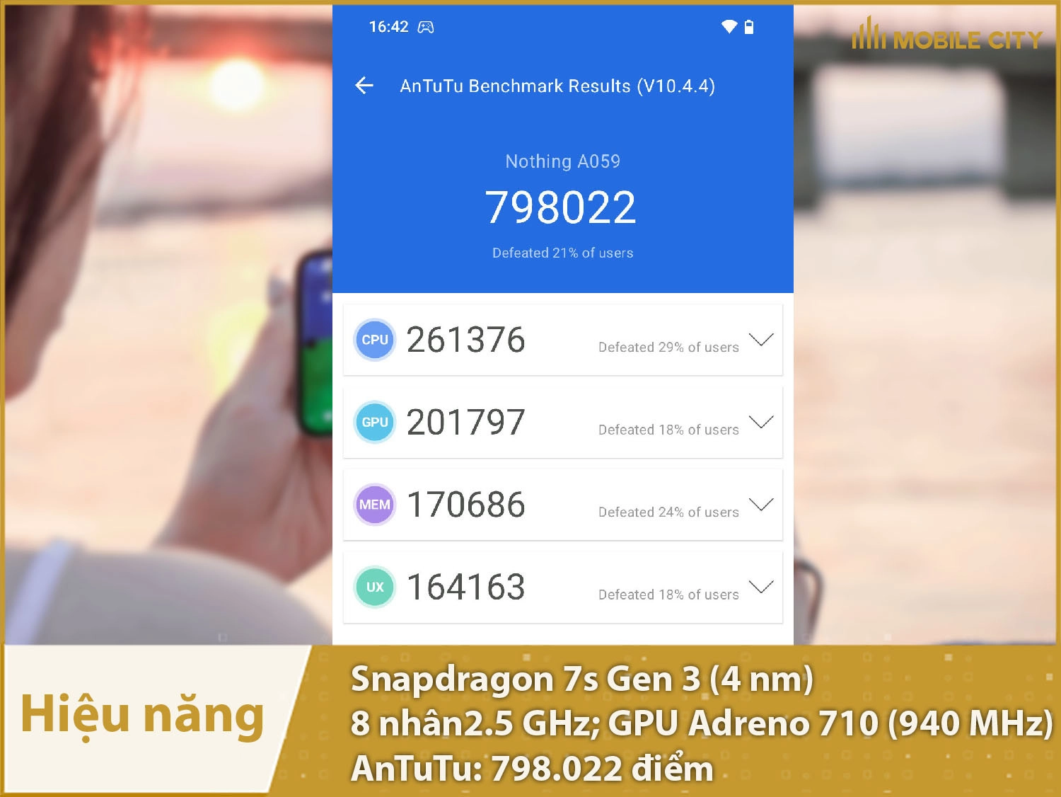 Nothing Phone (3a) có hiệu năng mạnh mẽ với gần 800k điểm AnTuTu