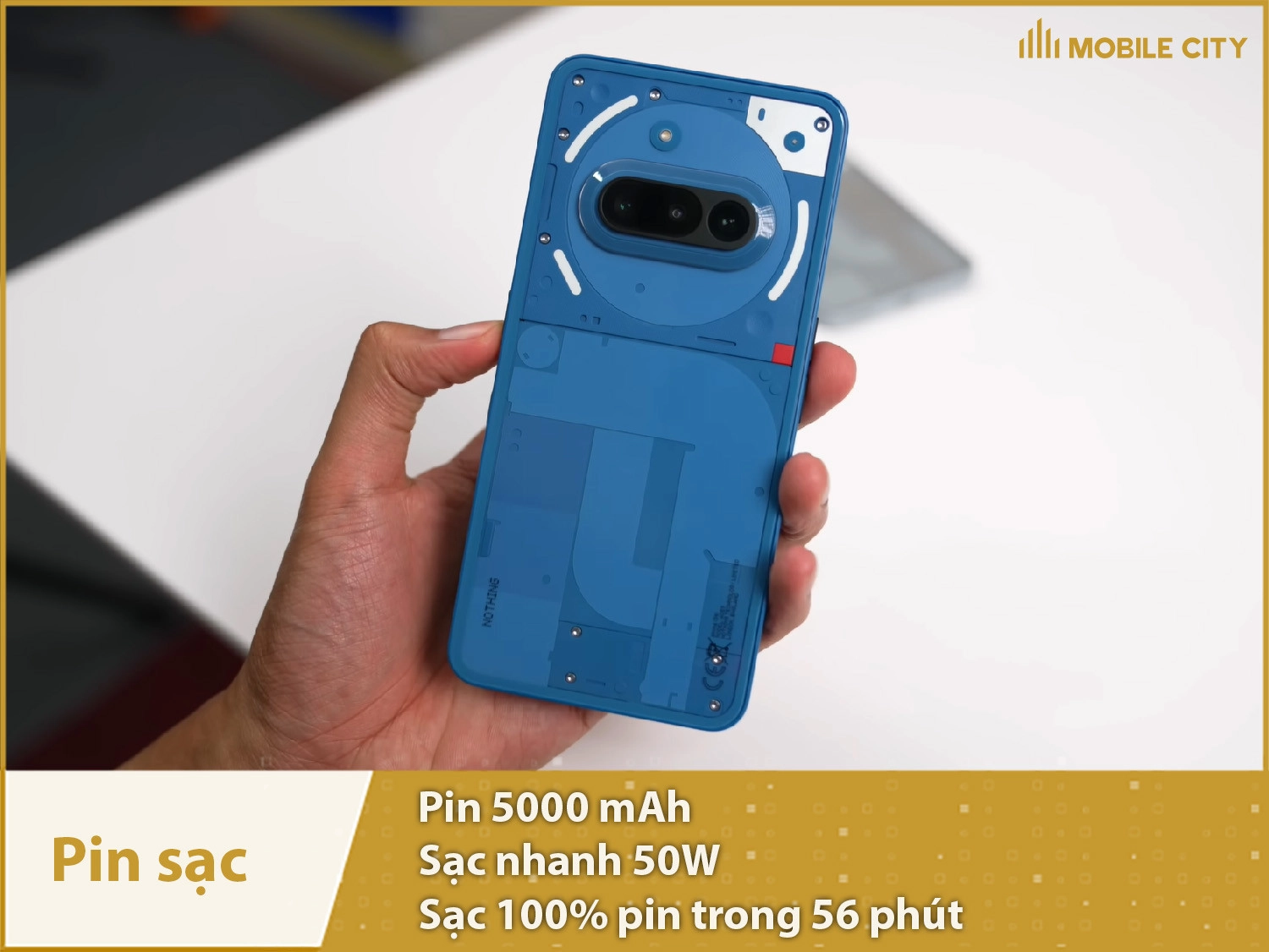 Pin đủ lớn 5000mAh & Sạc nhanh 50W