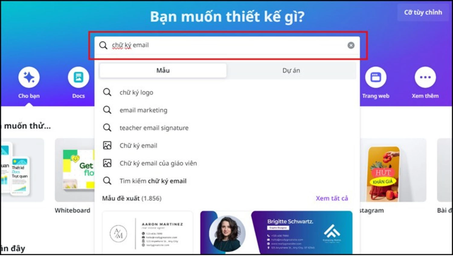 Gõ từ khóa 