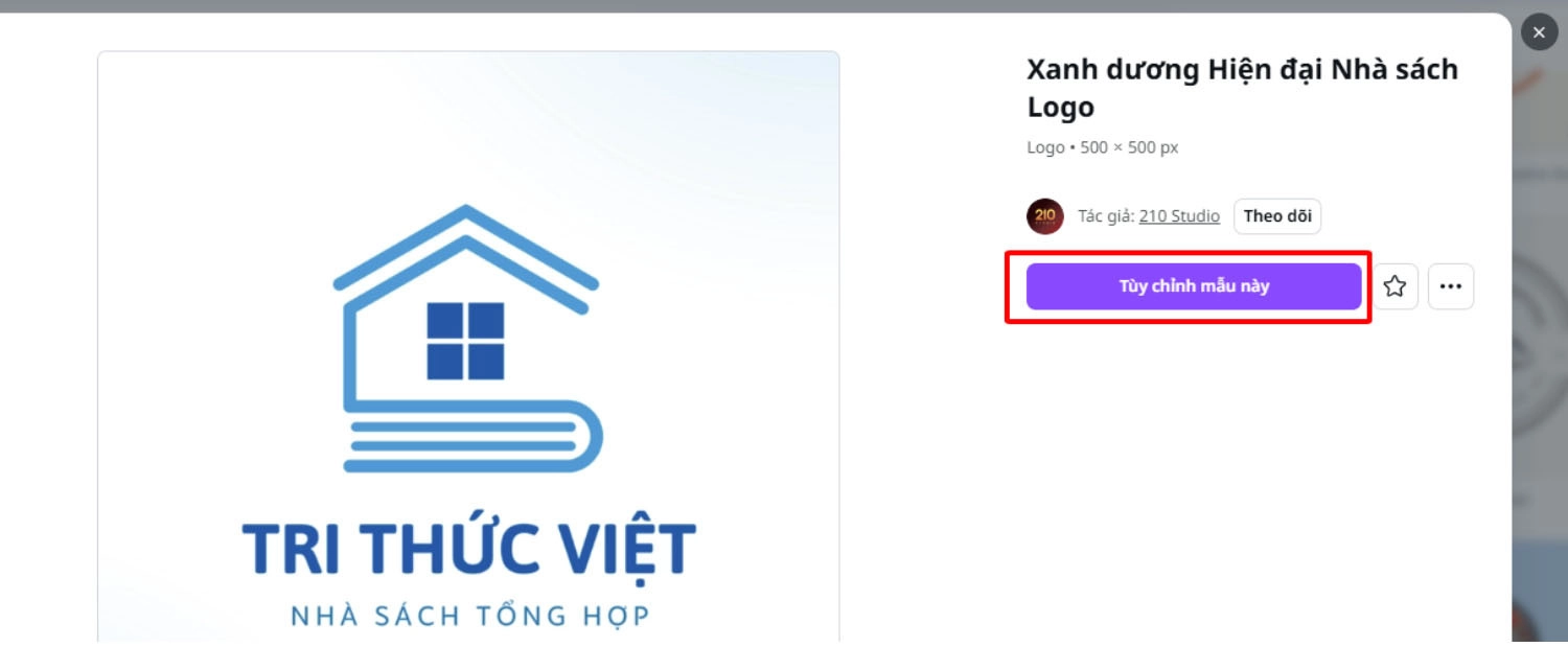 Chọn Tùy chỉnh mẫu này để chỉnh sửa theo mong muốn