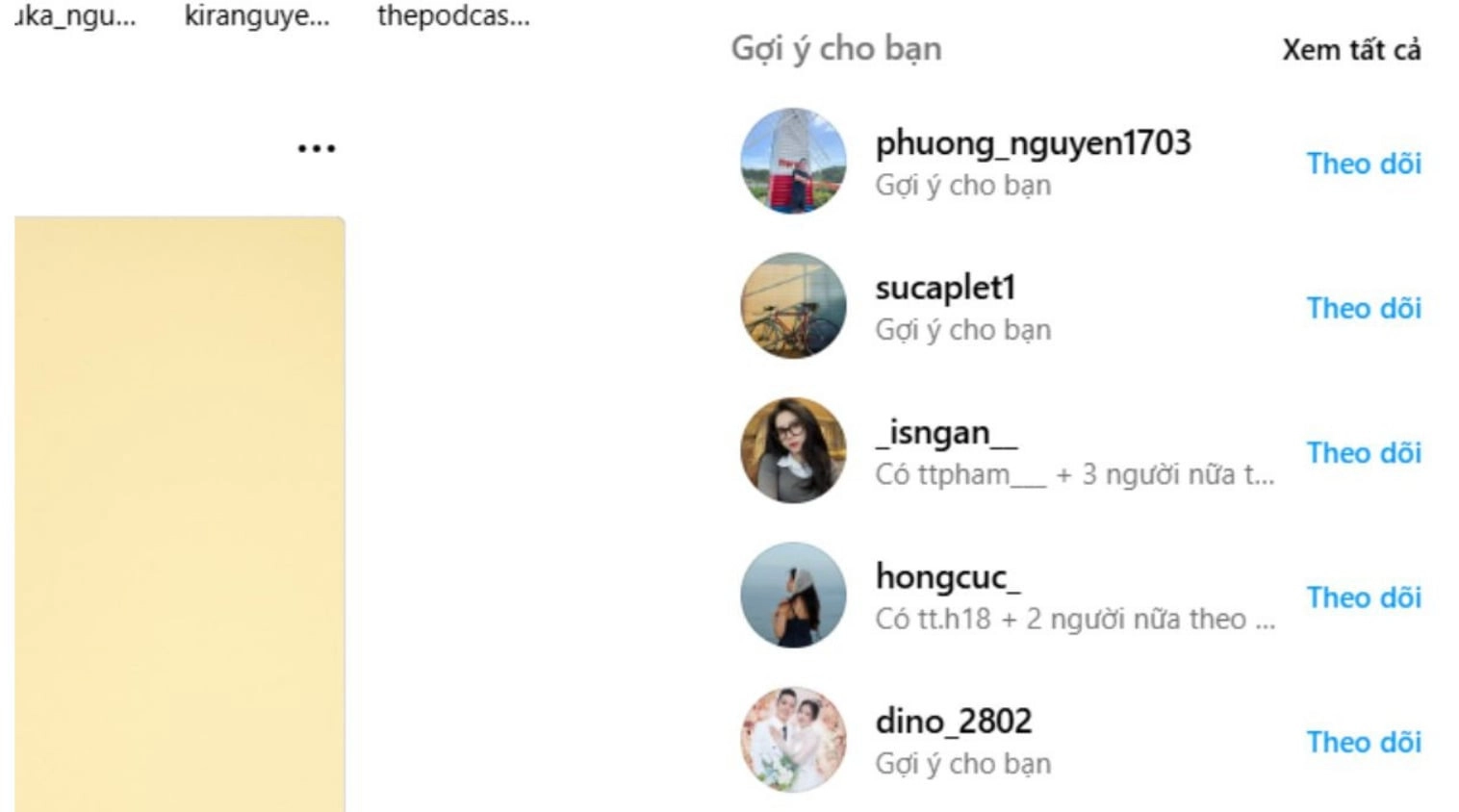 Tại mục Gợi ý cho bạn, chọn Xem tất cả