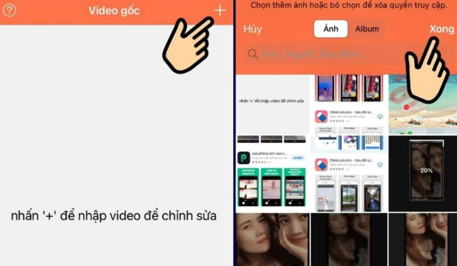 Nhấn vào biểu tượng dấu cộng