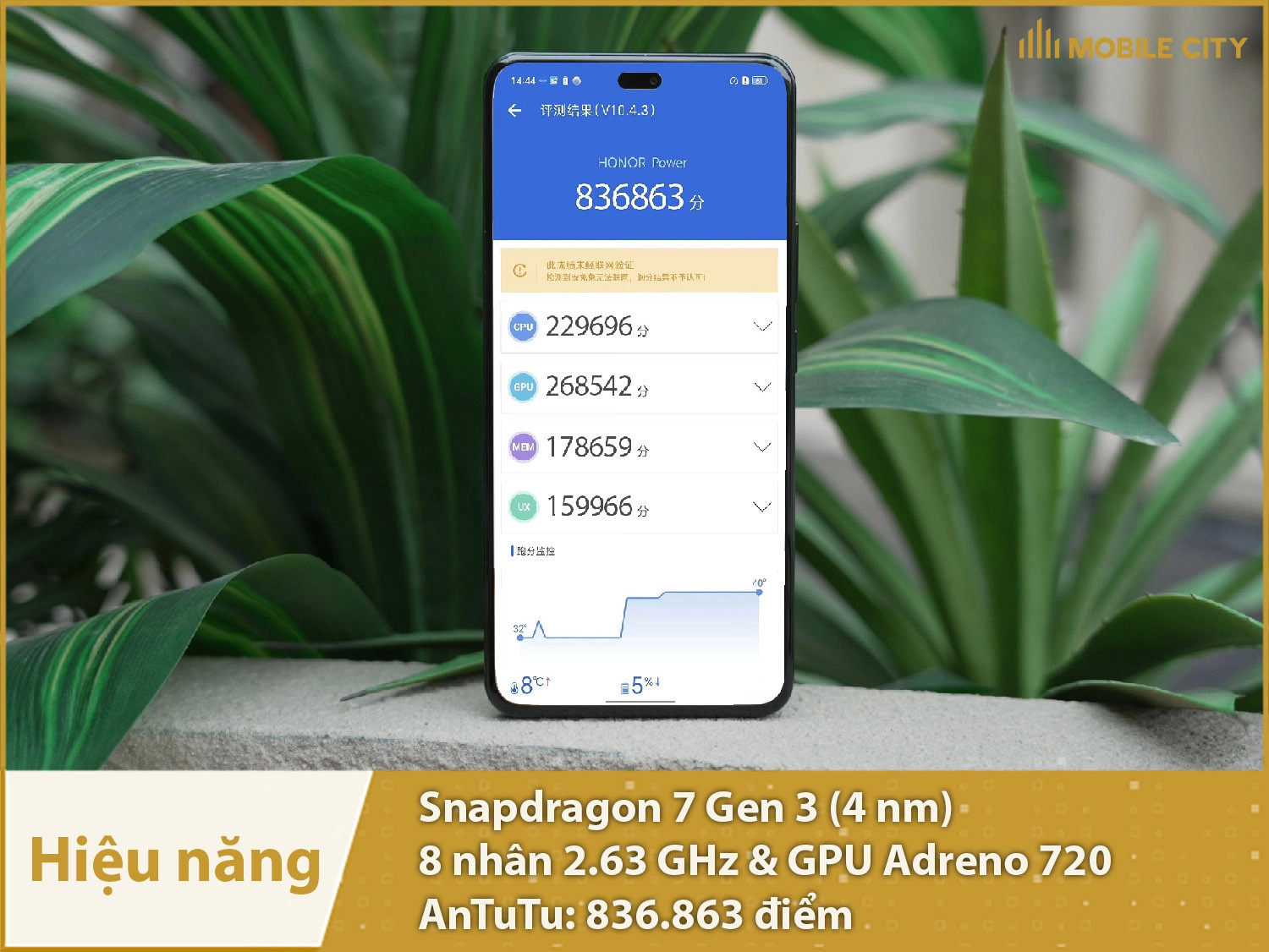 Hiệu năng mạnh mẽ với 836.863 điểm AnTuTu