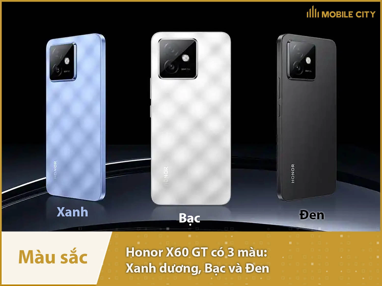 Honor X60 GT có 3 màu sắc lựa chọn