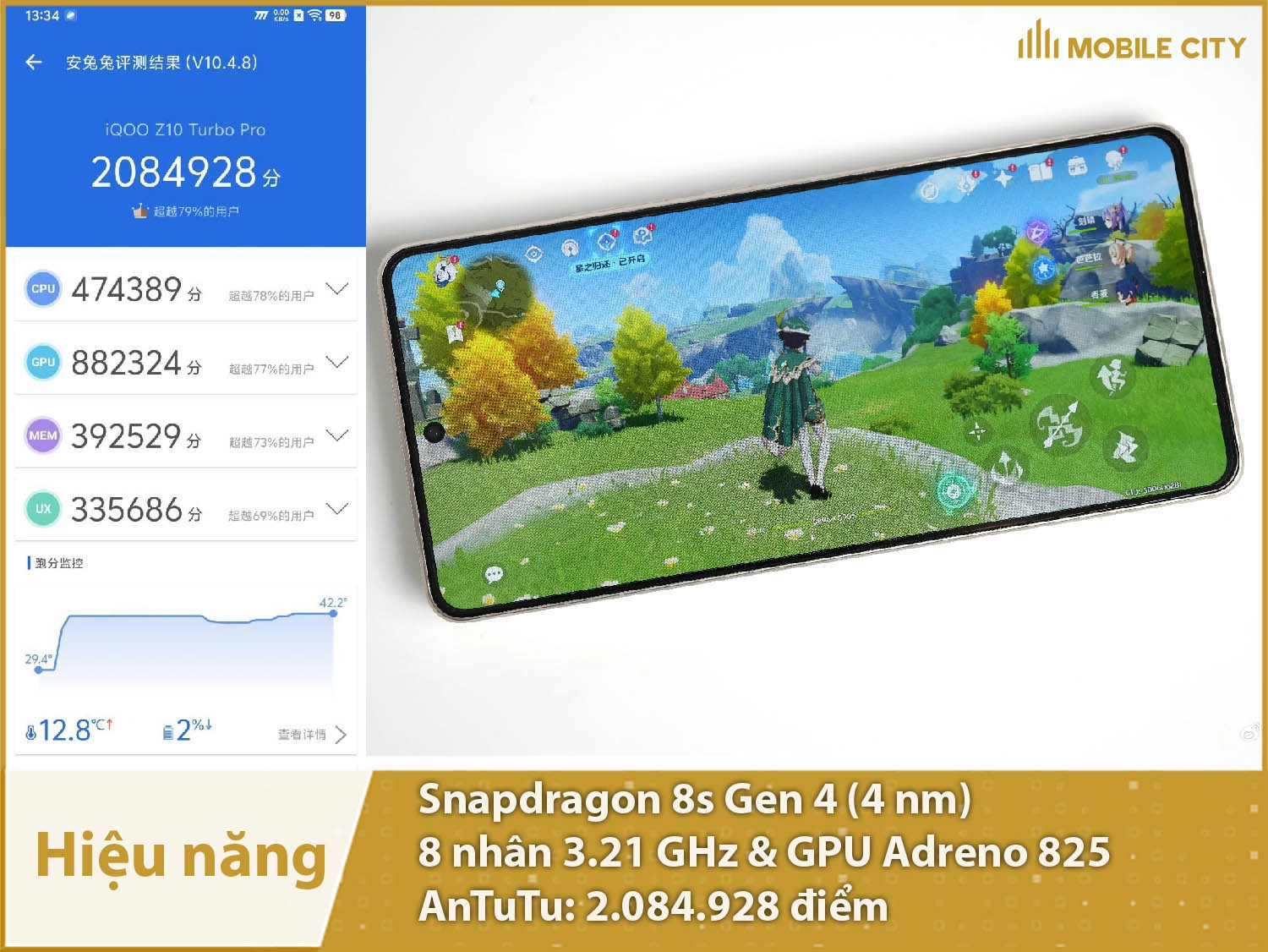 Hiệu năng iQOO Z10 Turbo Pro cực kỳ mạnh mẽ với Snapdragon 8s Gen 4