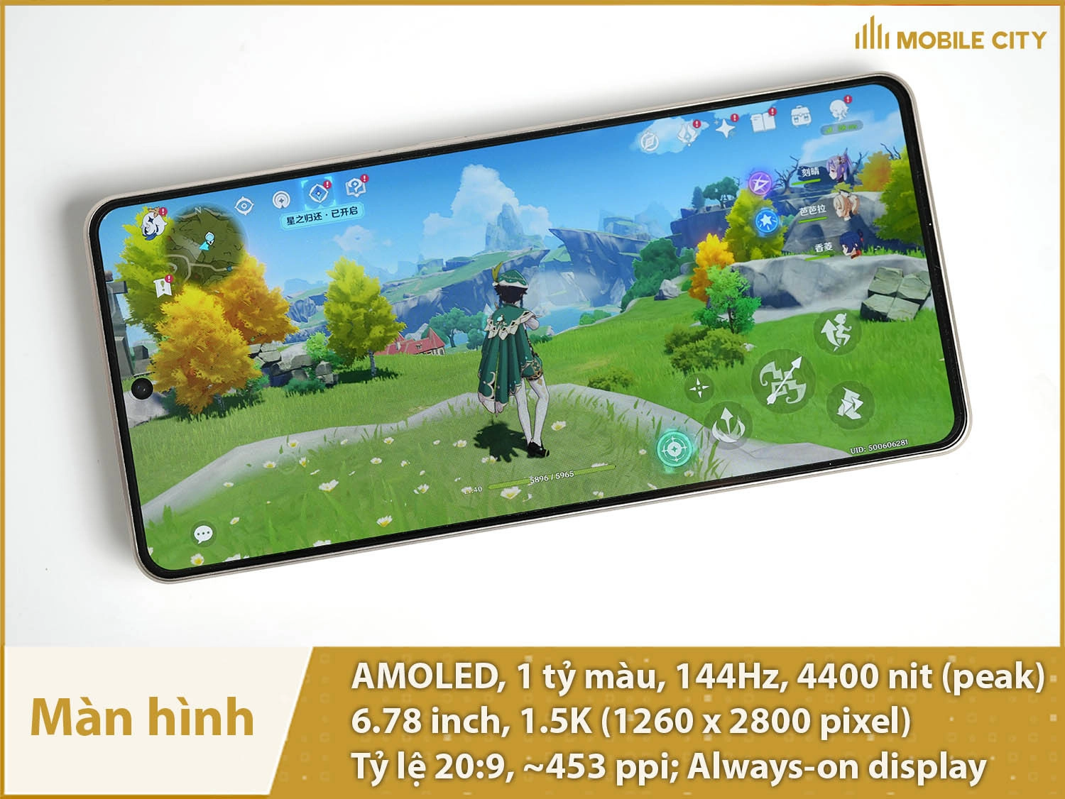 Màn hình AMOLED 144Hz 1 tỷ màu