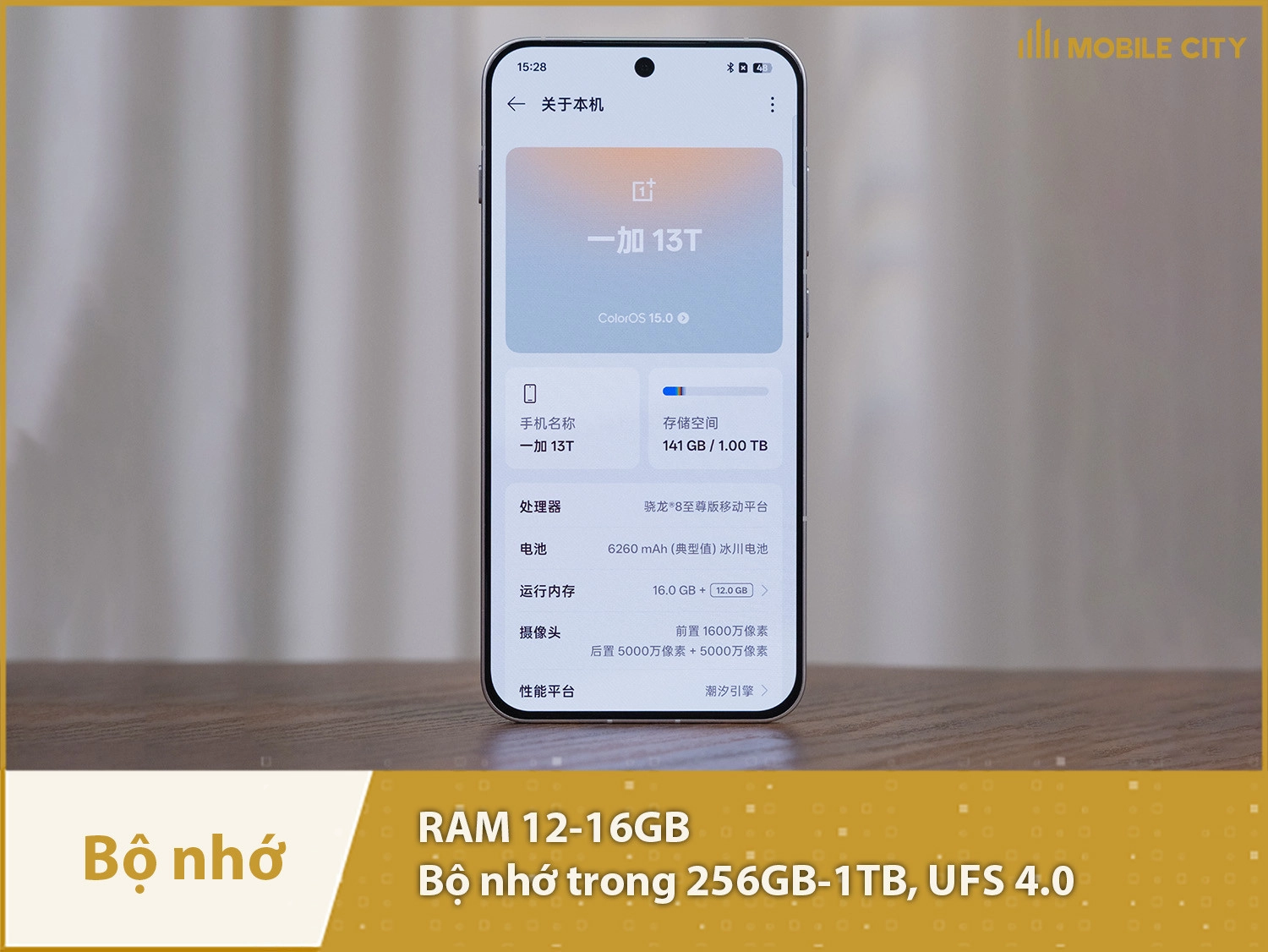 OnePlus 13T có RAM 12-16GB & Bộ nhớ trong 256GB-1TB