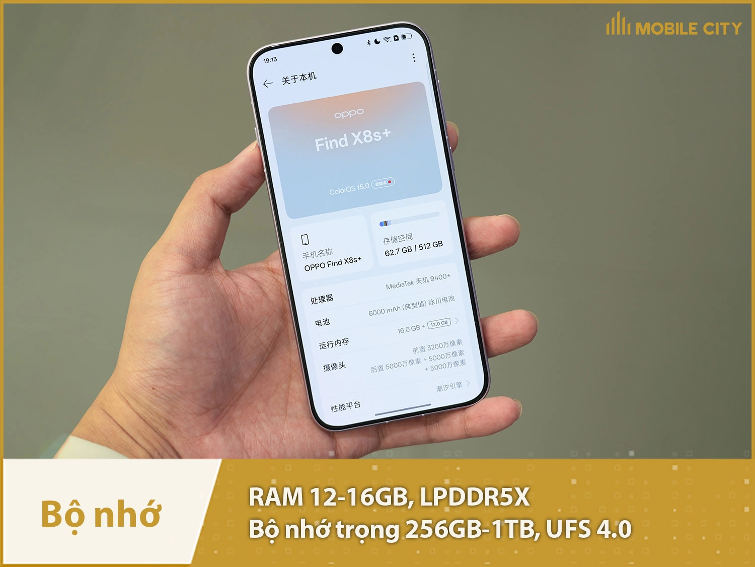 OPPO Find X8s Plus có RAM 12-16GB & Bộ nhớ trong 256GB-1TB
