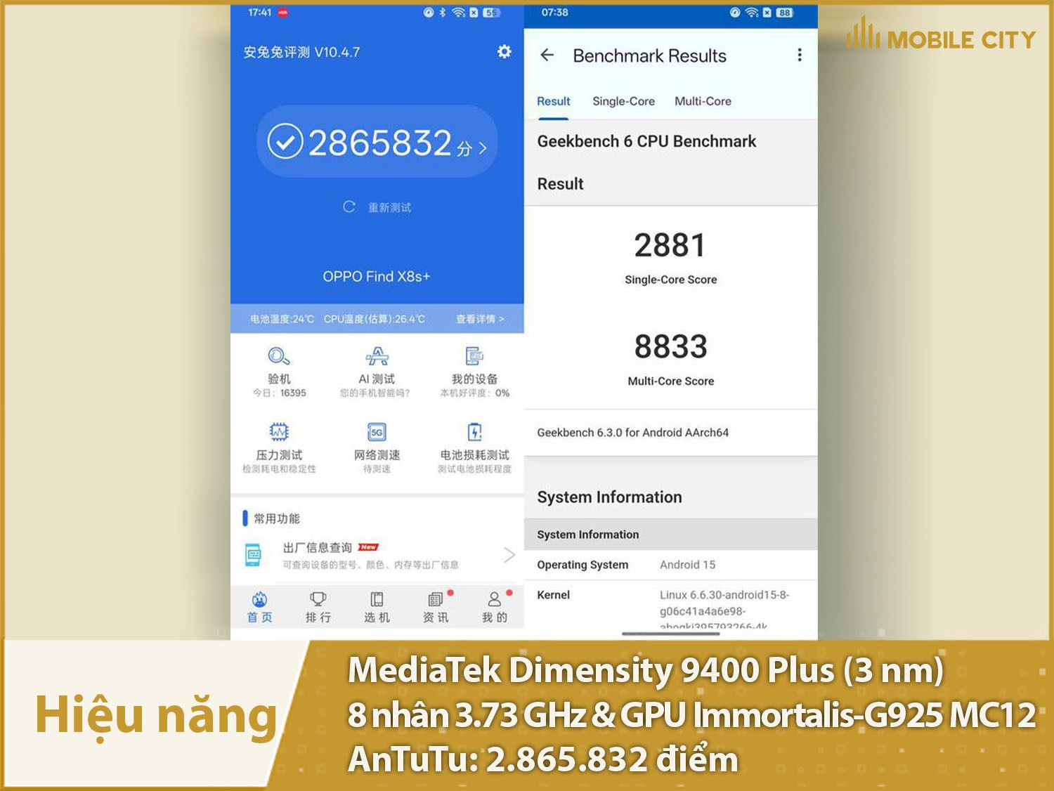 Hiệu năng siêu mạnh mẽ với 2.865.832 điểm AnTuTu