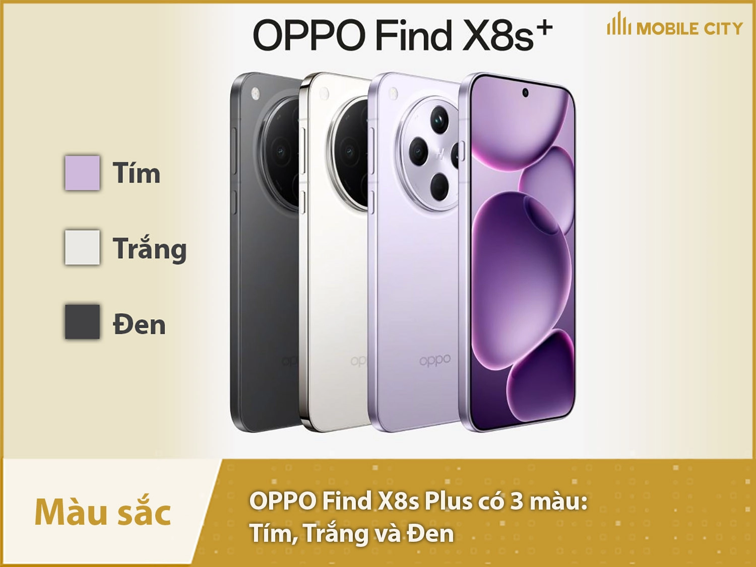 OPPO Find X8S Plus có 3 màu sắc lựa chọn