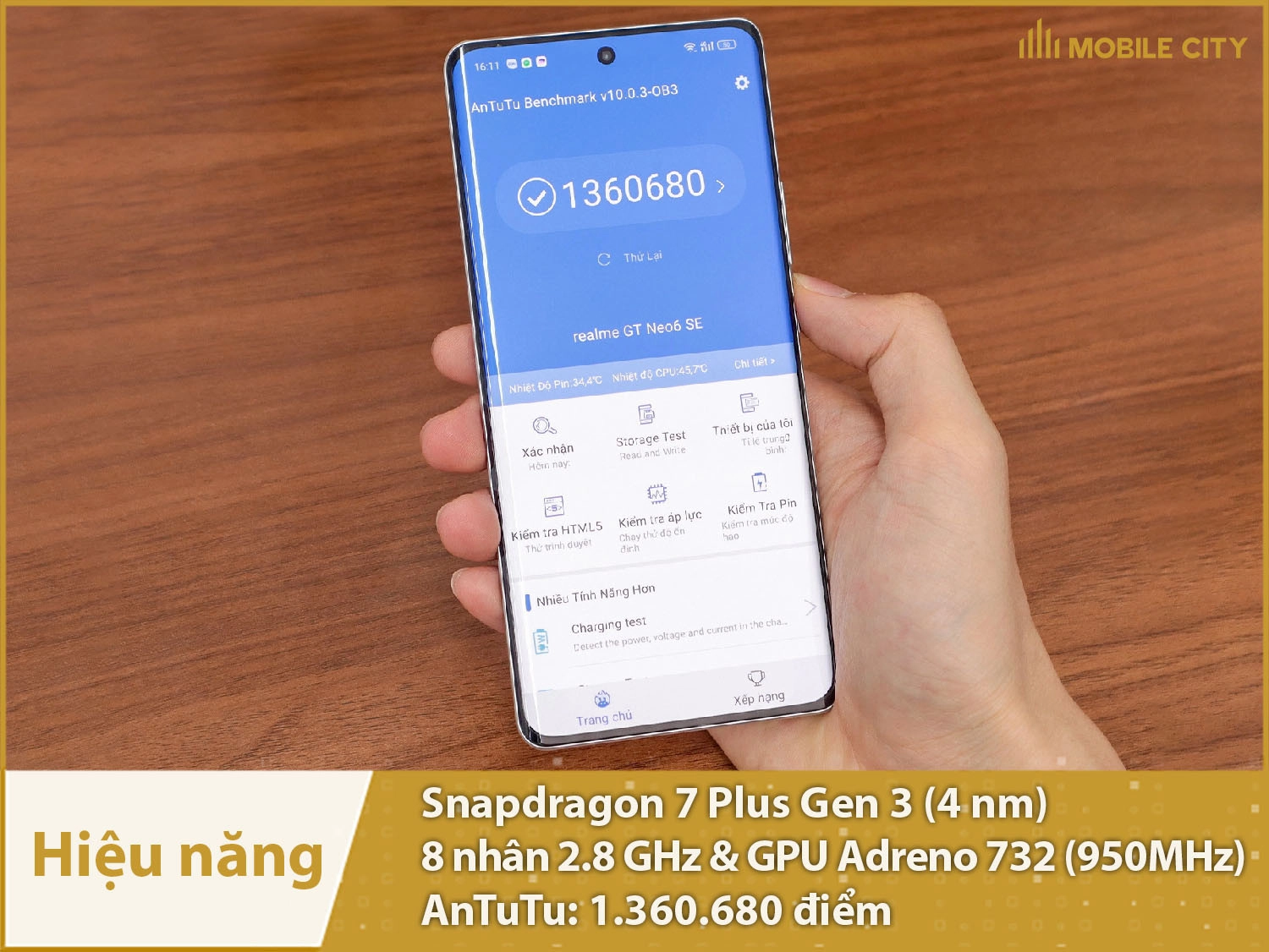 Hiệu năng cực mạnh mẽ với 1.360.680 điểm AnTuTu