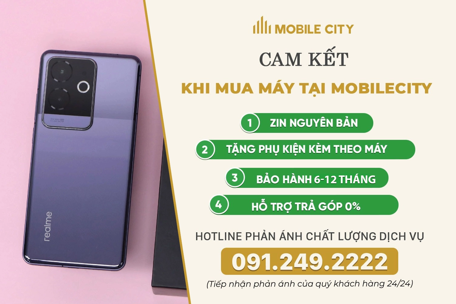 Cam kết khi mua Realme GT6 cũ tại MobileCity