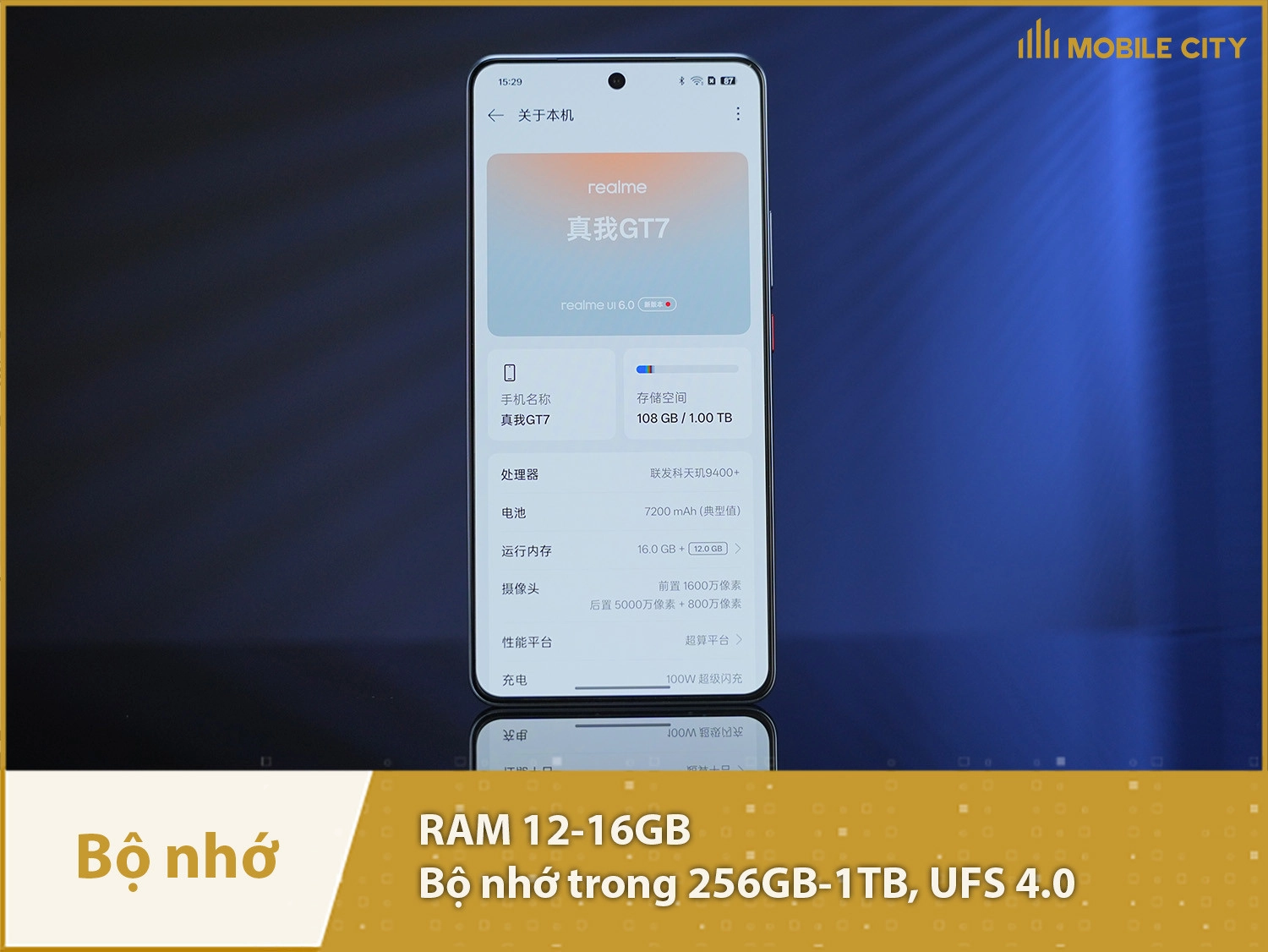 Realme GT7 có RAM 12-16GB & Bộ nhớ trong 256GB-1GB