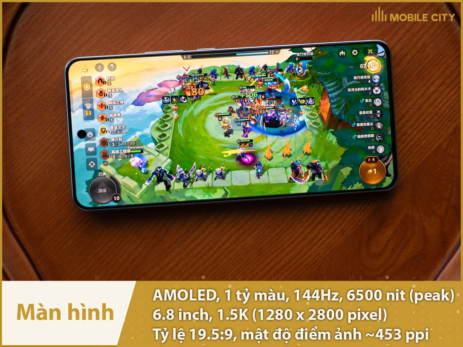 Màn hình AMOLED 144Hz, 1.5K hiển thị xuất sắc