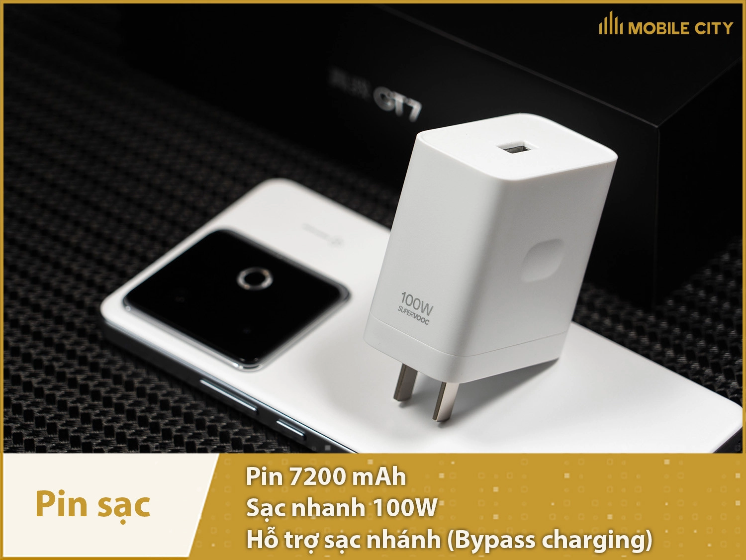 Pin 7200mAh cực khủng & Sạc 100W siêu nhanh 