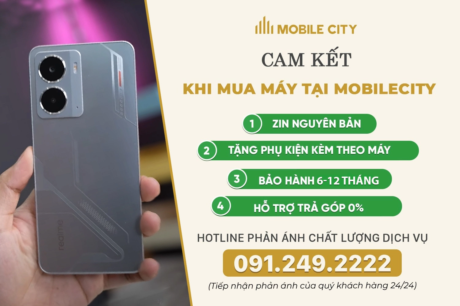 Cam kết mua Realme Neo7x cũ tại MobileCity